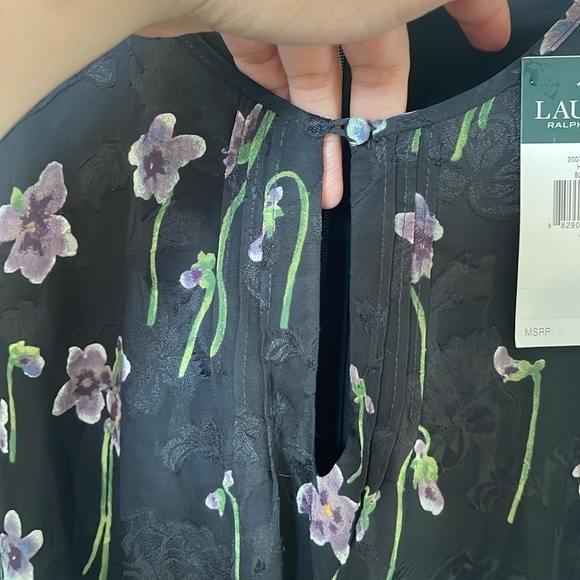 Lauren Ralph Lauren 3/4 Sleeve Jewel Neck, Midi A-Line Evening Dress - Picture 7 of 10